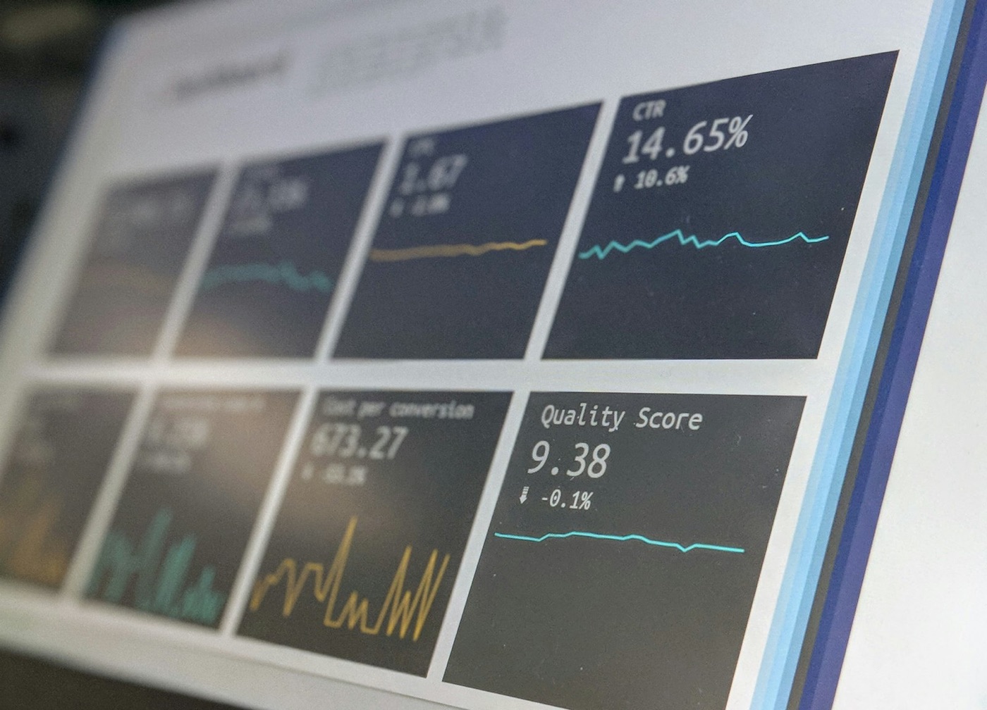 A monitoring dashboard showing metrics and trend lines